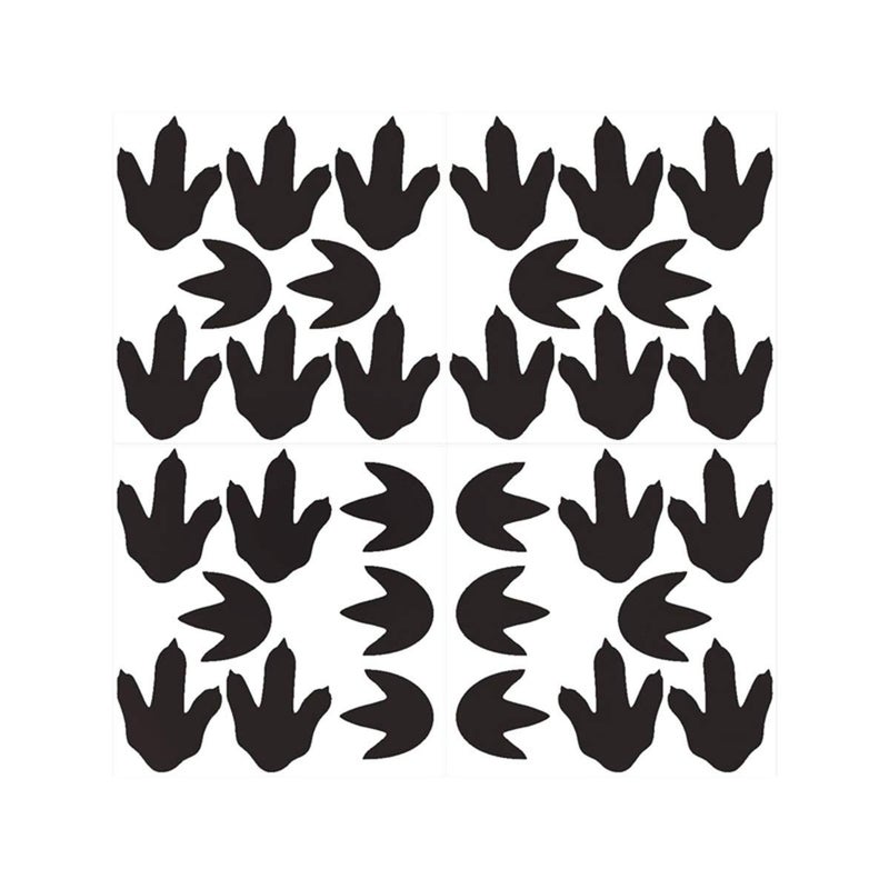 Bamsod Dinosaur Footprints Wall Stickers 32pcs Dinosaur Tracks Decor Baby Nursery Decals Removable Peel and Stick Vinyl Decals - Image 1